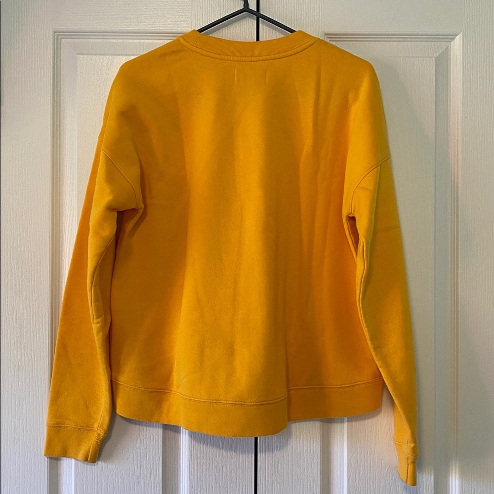 TNA Aritzia Yellow Crewneck Sweatshirt | Cropped Cozy Pullover Basic Size S - Picture 3 of 8